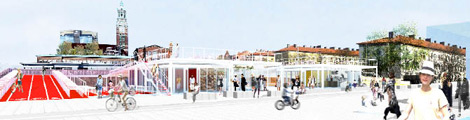 Bild på cykelgaraget på Triangeln