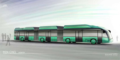 En tjugofyra meter lång superbuss med två leder