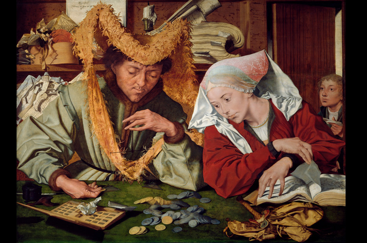 Marinus van Reymerswaele – The Moneychanger and his Wife (1538). Foto: © akg-images / Erich Lessing