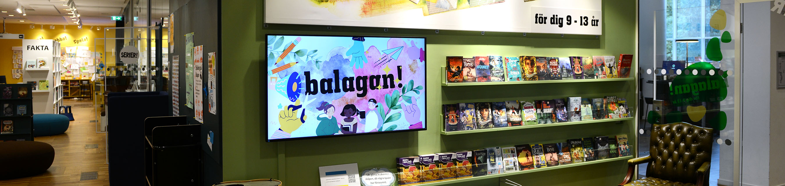 På Balagan kan du låna, läsa, skapa, spela, umgås och hänga.