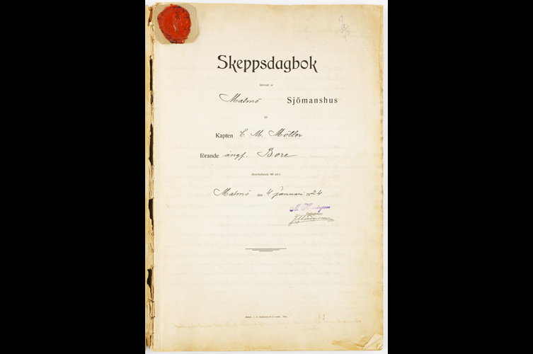 Skeppsdagbok för S/S Bore, förd av kaptenerna Möller och Västberg 1924-1947.