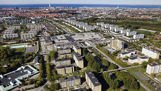 Flygbild över Malmö, foto Bojana Lukac