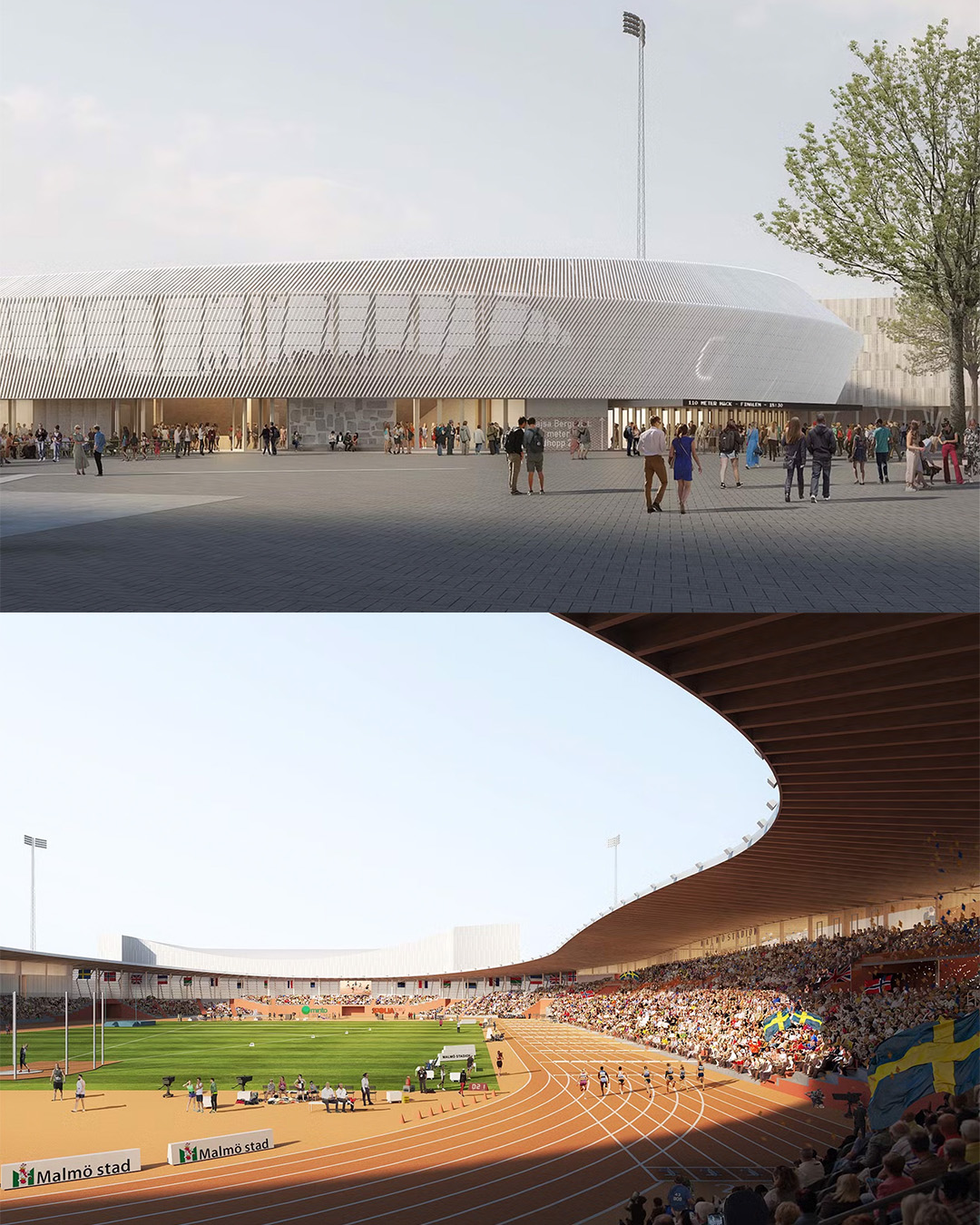 Visionsbilder på den arena som ska ersätta befintliga Stadion i Malmö.
