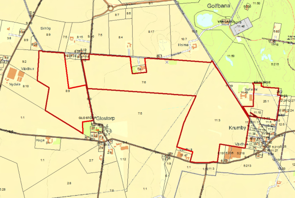 Arrende Glostorp Skånekarta