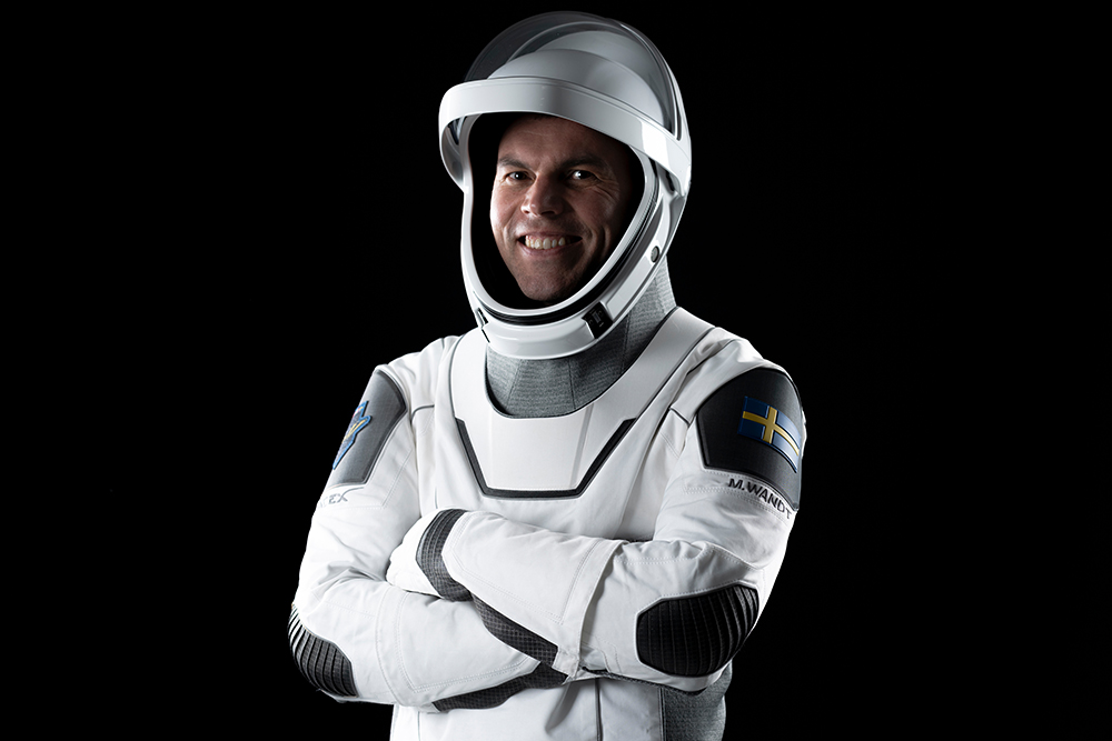 Marcus Wandt i rymddräkt.
