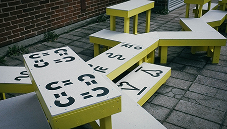 Barnen gav inspiration till en lek- och sittstruktur, foto: Disorder