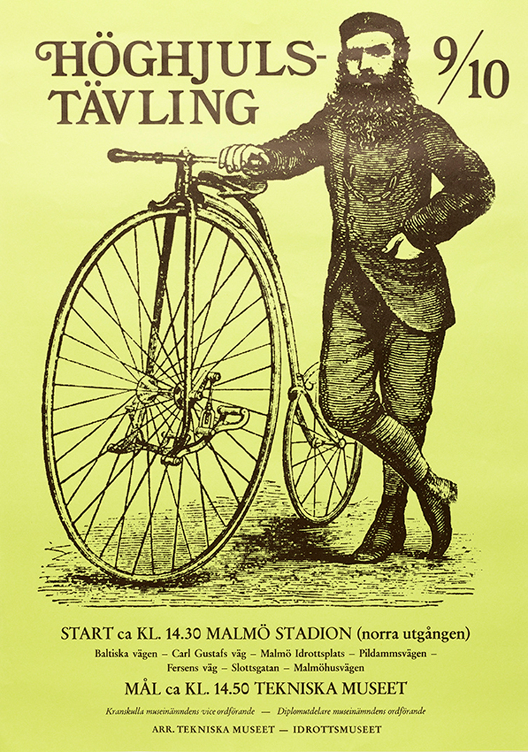 Äldre affisch om en cykeltävling.