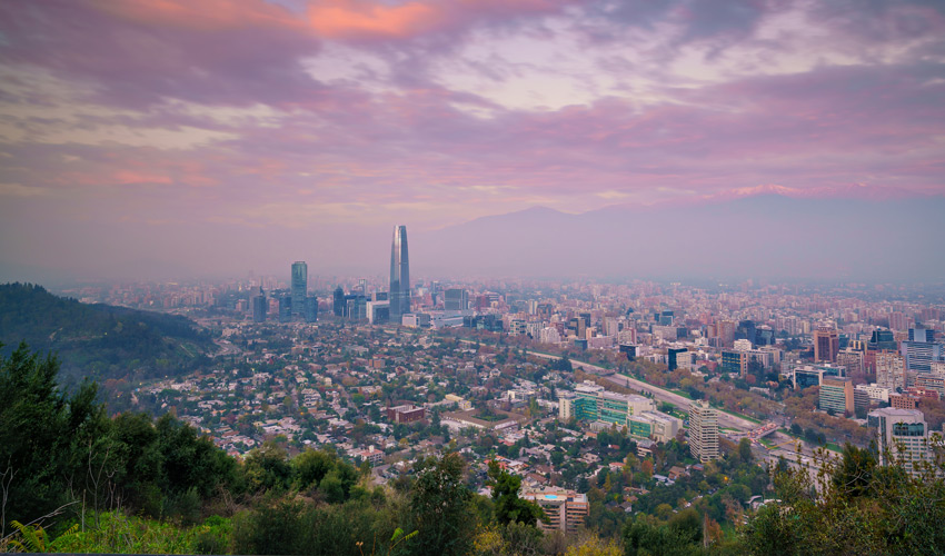 En utsiktsbild över Santiago.