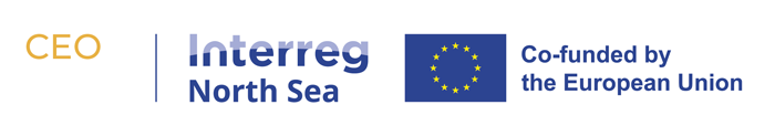 Logotype CEO Interreg North Sea, co-funded by the European Union.