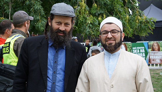 Rabbin Moshe-David HaCohen och Imam Salahuddin Barakat på Malmedalen