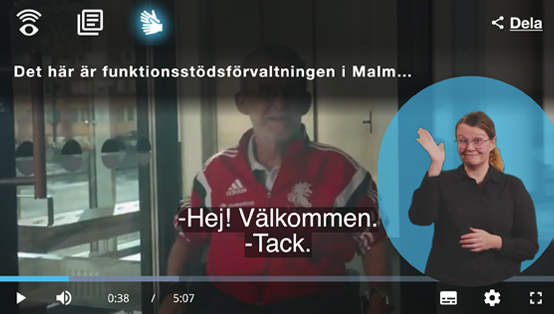 ”Det här är funktionsstödsförvaltningen i Malmö stad” heter den färdiga filmen, som även presenteras i en tillgänglighetsanpassad videospelare.