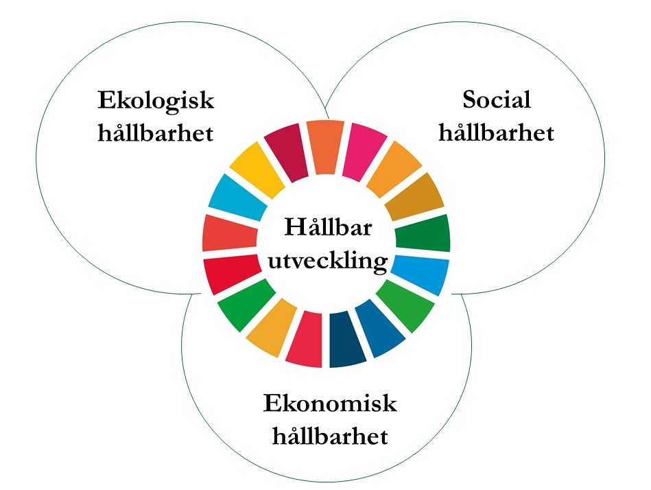 tre dimensioner av hållbar utveckling