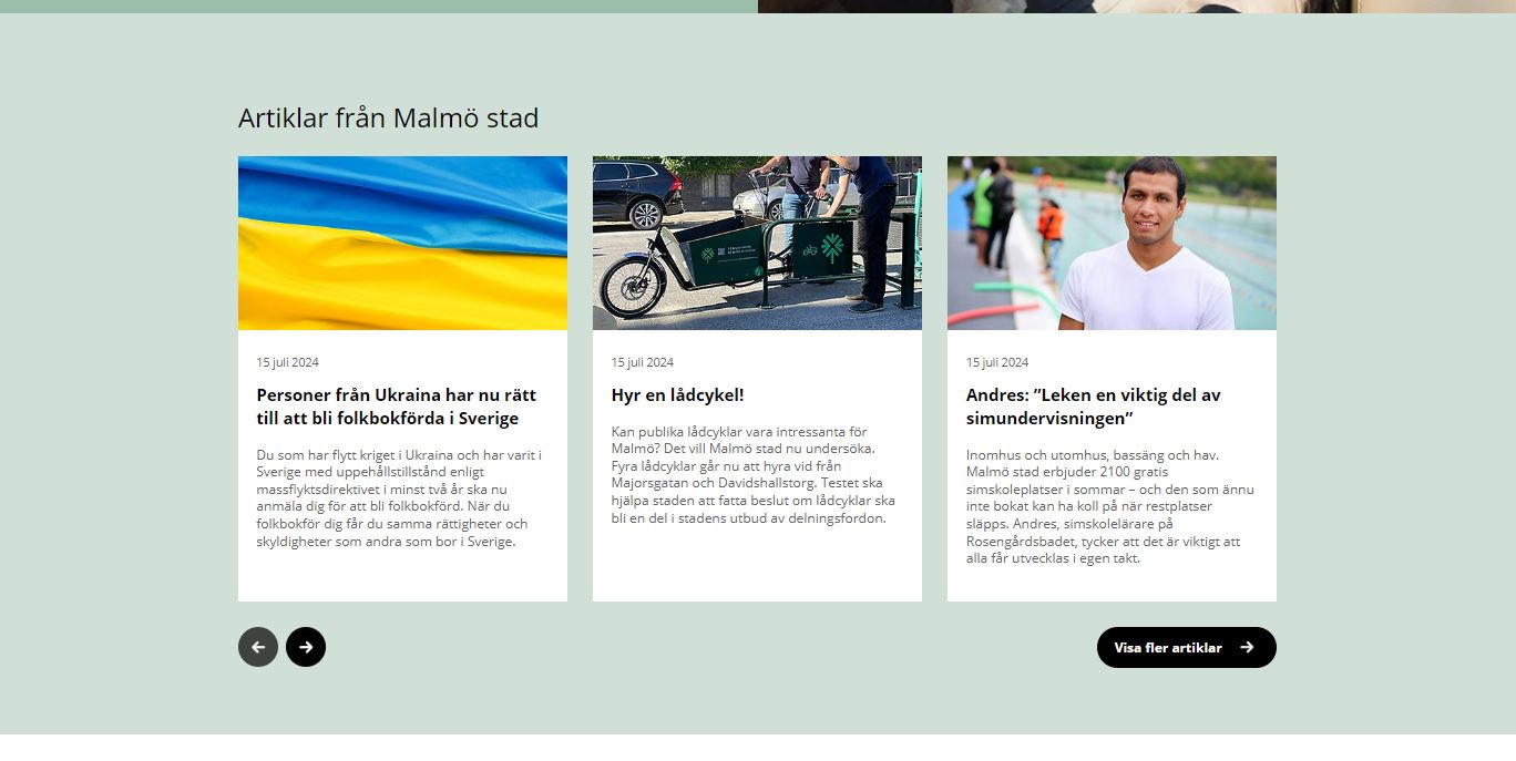 Exempel på hur modulen Fokus - Box kan se ut