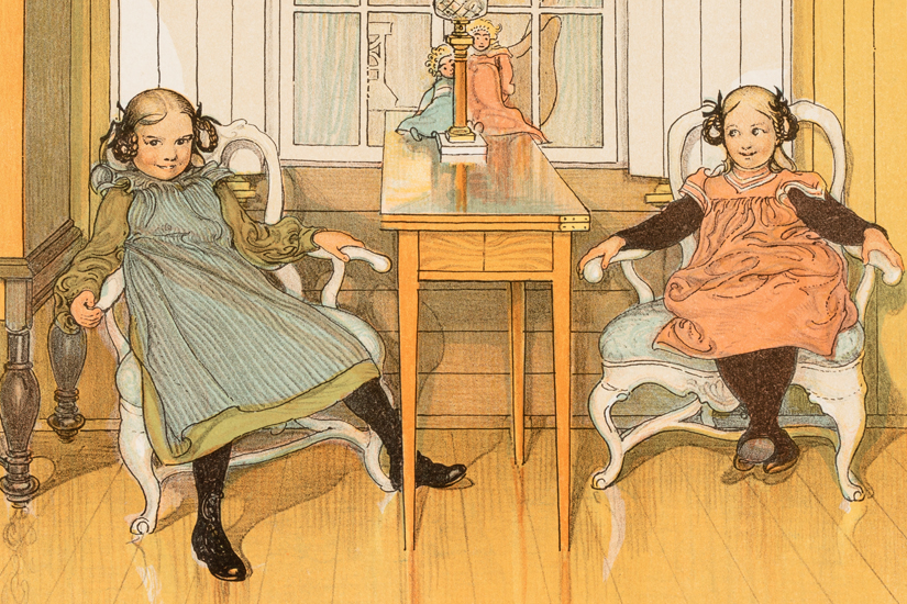 Bild på Carl Larssons målning Kerstis främmande från 1905. 