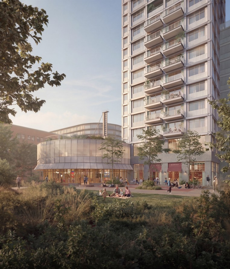 Flygfoto över Västra Varvsstaden som bland annat markerar området där en arkitekttävling ska ske.