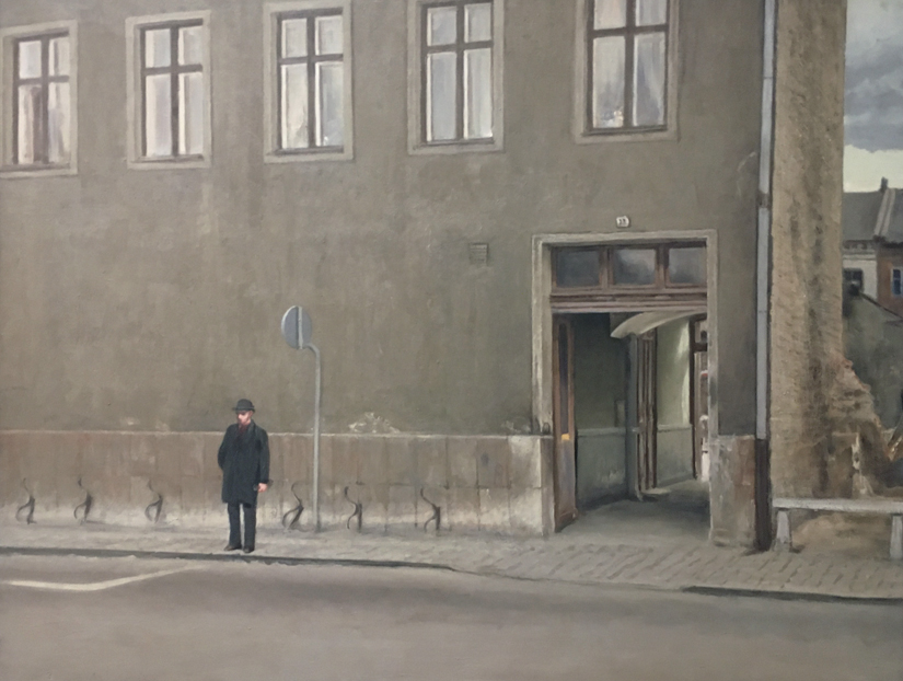 En målning föreställande kvarteret Lugnet i Malmö. Bilden är målad av Ola Billgren 1976.