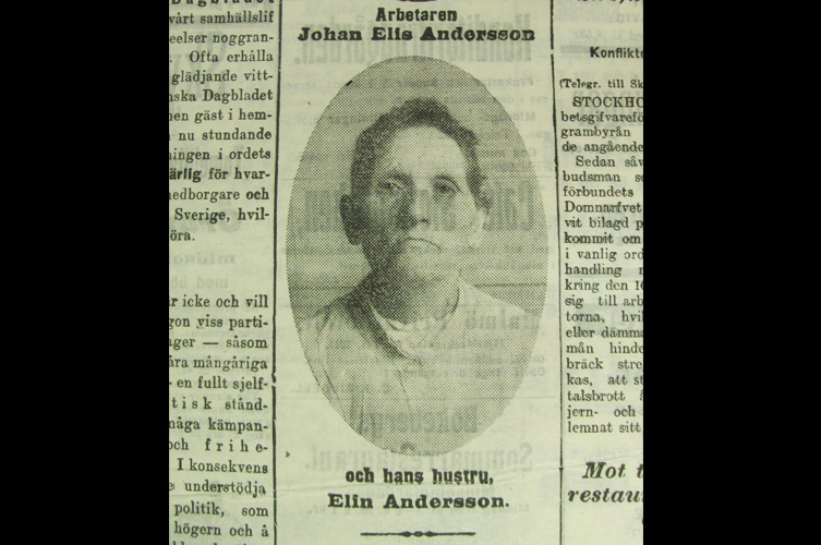 Tidningsurklipp om änglamakerskan Elin Andersson.