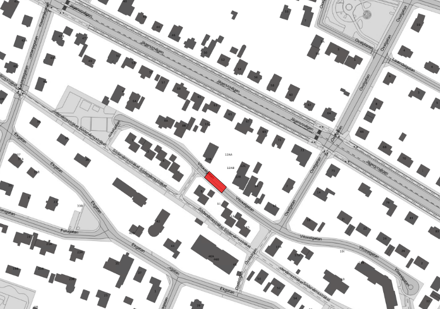 Arbetsområdet på Vitoxelgatan.