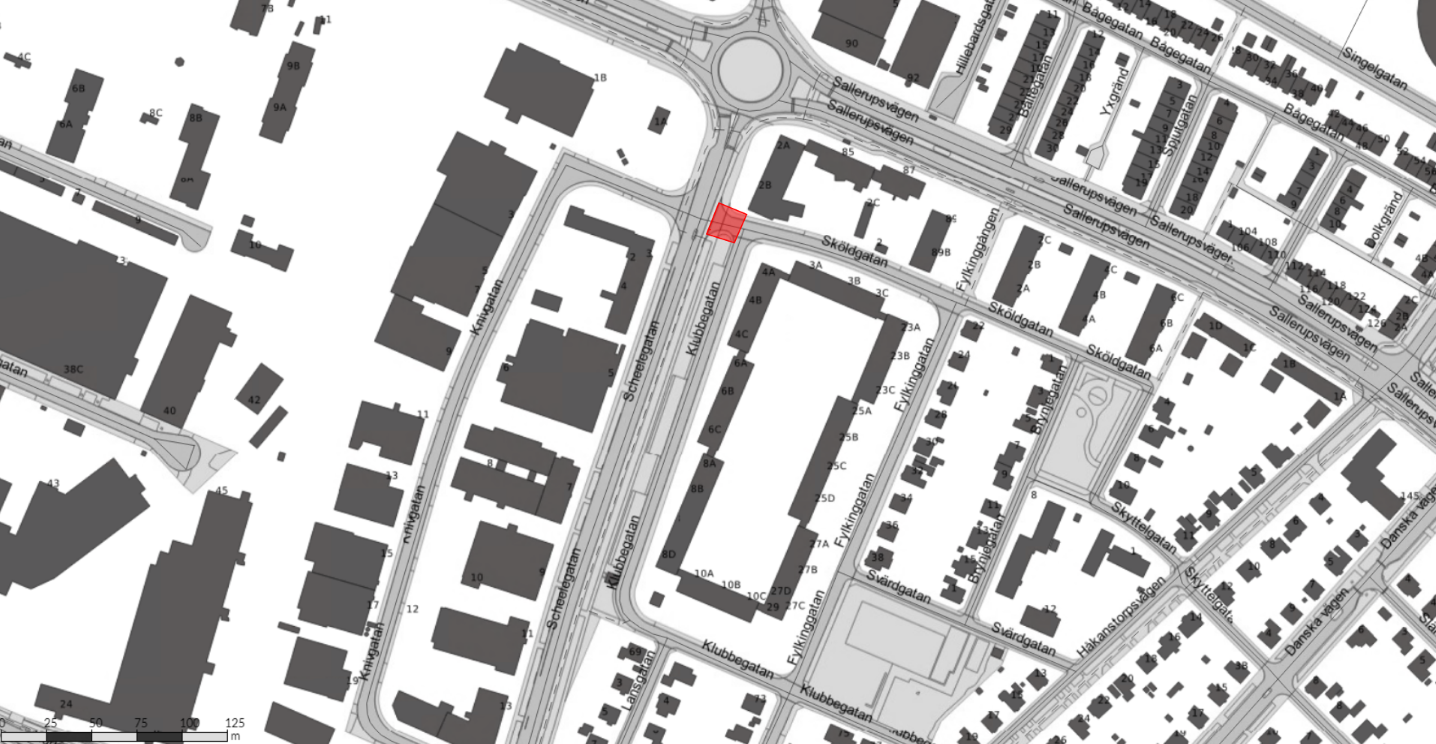 Arbetsområdet på Sköldgatan.