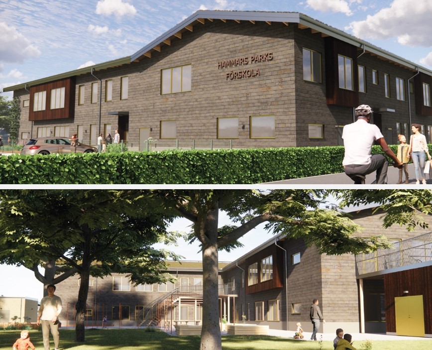 Arkiteksritad illustrationsplan sedd från ovan.