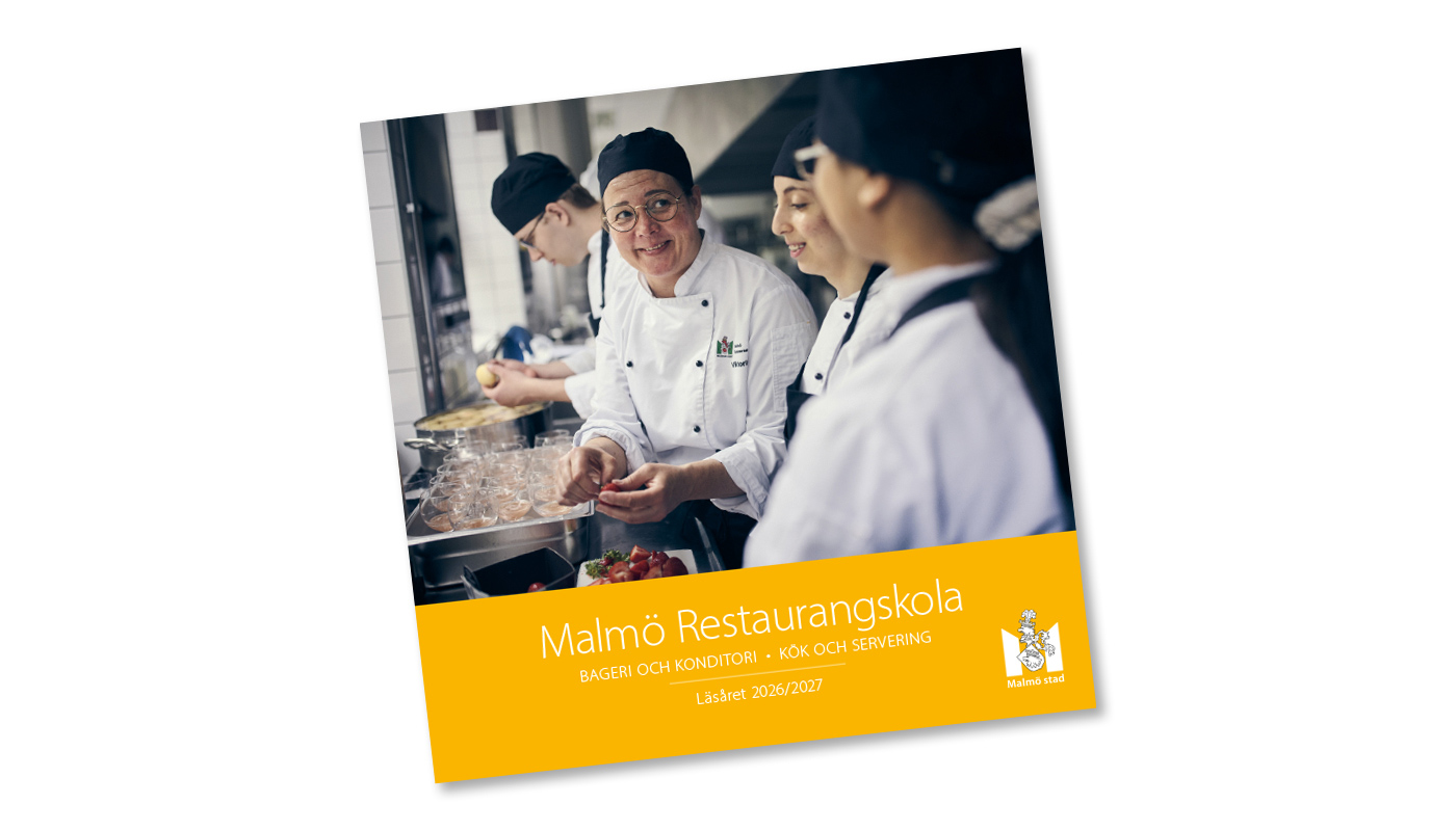 Malmö Restaurangskolans broschyr läsåret 2026/27.