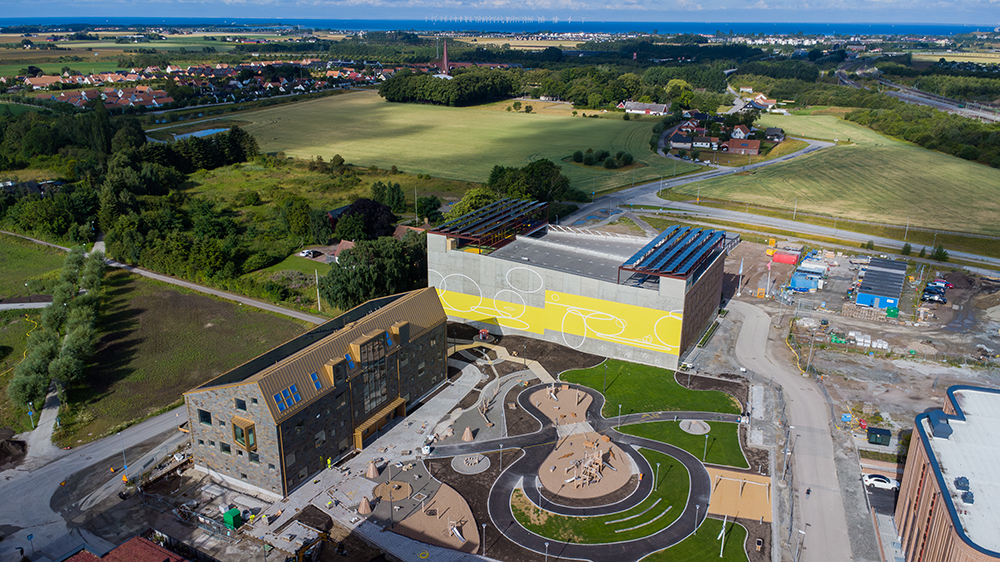 Drönarbild över verket.