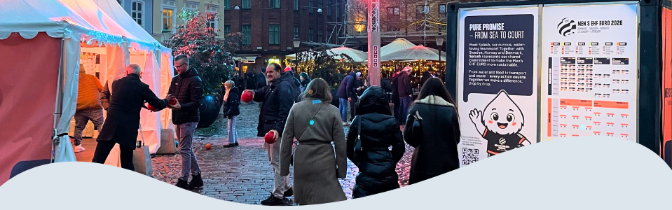 People walking around the fan zone at Lilla Torg, Malmö.