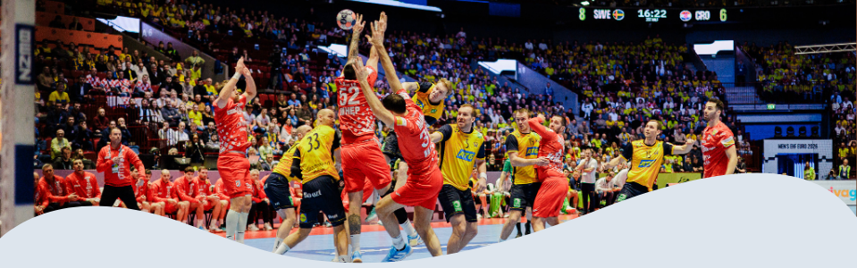 Sweden versus Croatia at EHF EURO 2026 in Malmö.