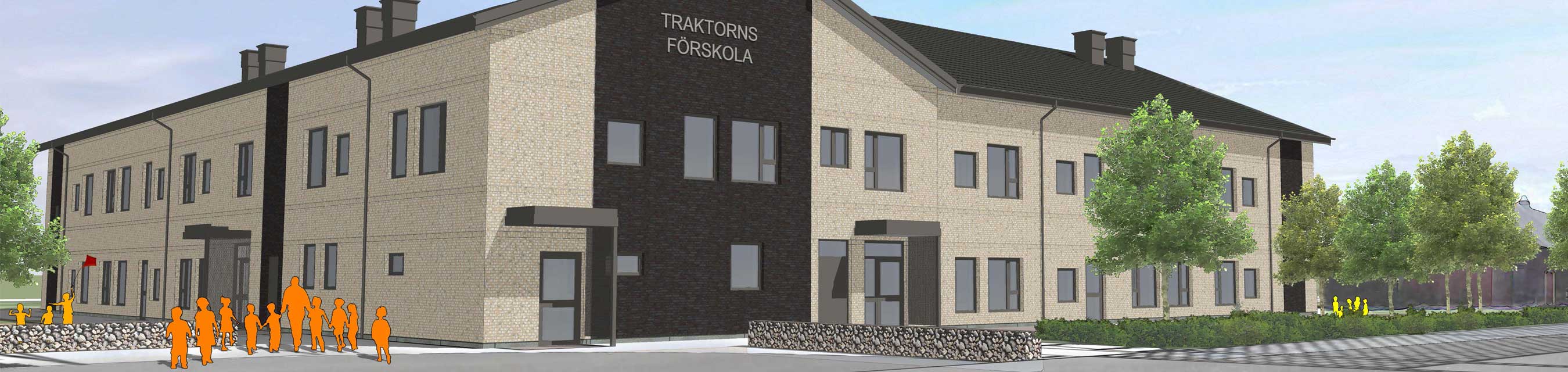 Traktorns förskola har åtta avdelningar, fördelade på två plan