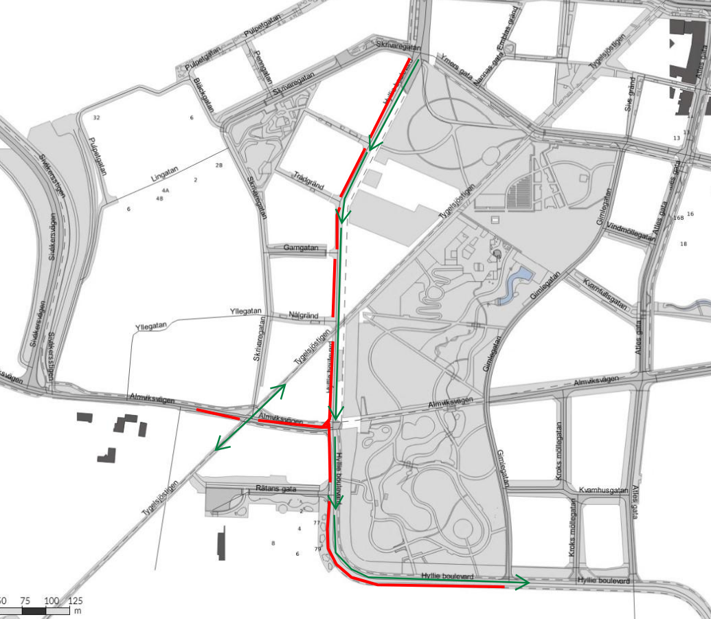 Arbetsområdet på Hyllie boulevard