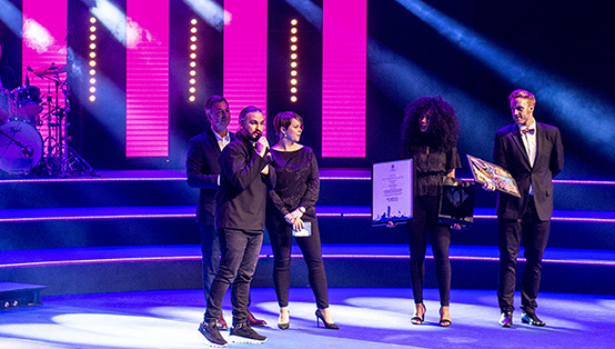 Scenen på Malmö live under Malmö näringslivsgala