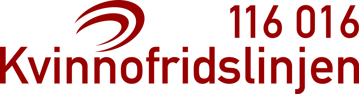 En röd bild med texten: 020-50 50 50 Kvinnofridslinjen.