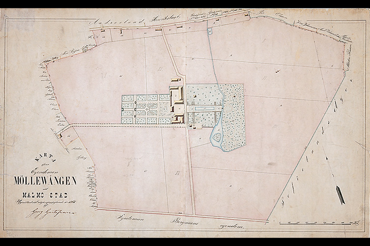 Karta över Möllevångsgården 1863.