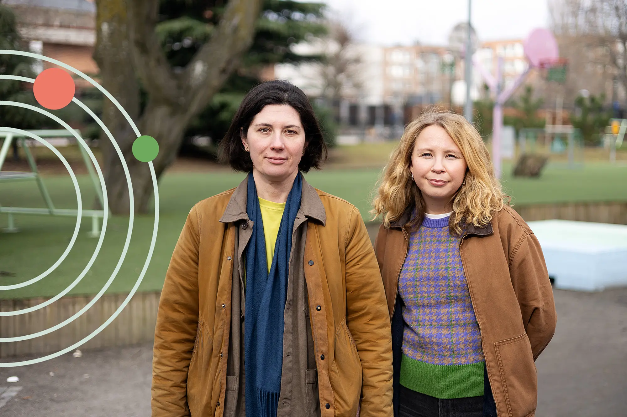 Veronika Hoffmann har mörkt hår och Louise Bonnevier har ljust hår.