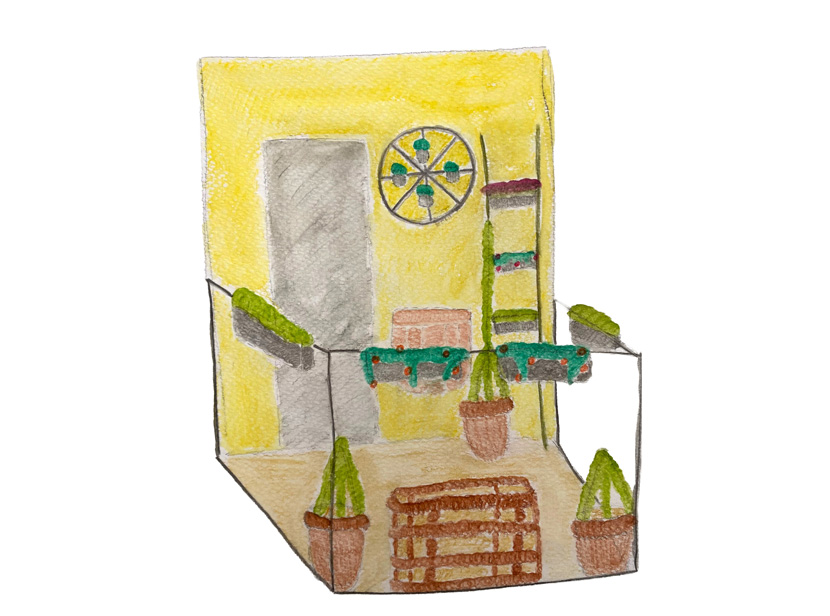 Illustration över utställningsbalkong.