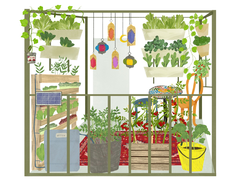 Illustration över utställningsbalkongen.