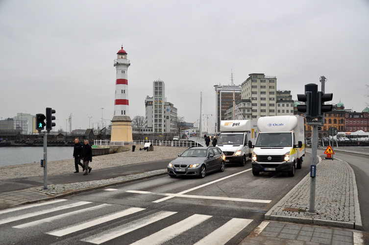 Samma vägkorsning vid normalväder.