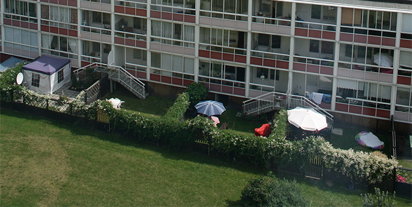 Aerial view of apartments and green area in Lindängen. Photo: city of Malmö.