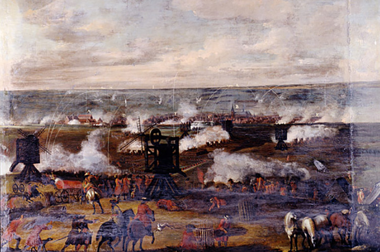 Målning slaget av Malmö 1677.