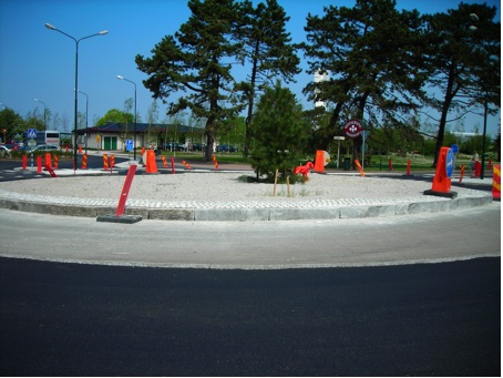 Rondell som håller på att byggas. 