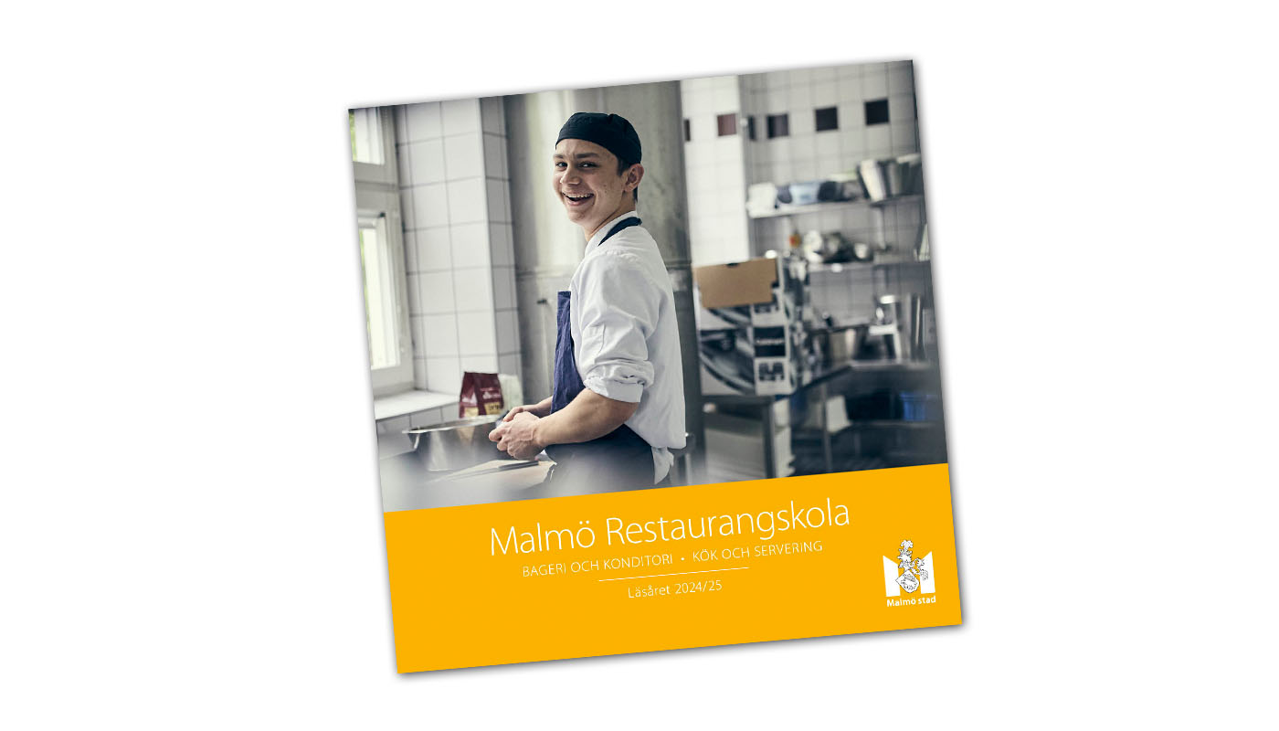 Malmö Restaurangskolans broschyr läsåret 2024/25.