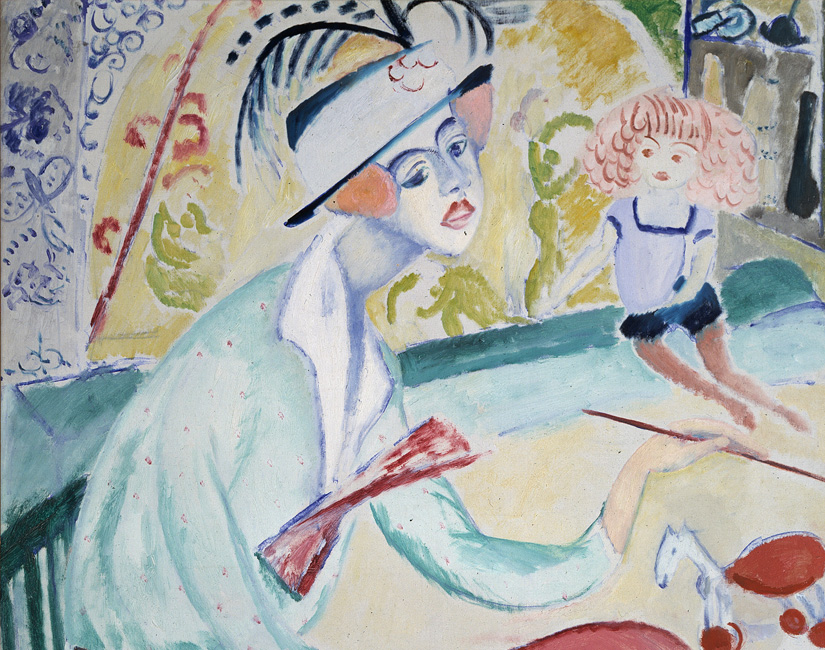 Bild på konstnären Sigrid Hjerténs självporträtt från 1914.