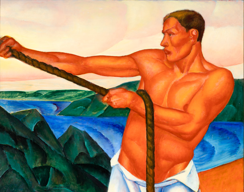 Bild Kuzma Petrov-Vodkins målning Arbetaren från 1912. Konstverket är ett av flera som ingår i konstmuseet ryska samling och som går att se i utställningen Samlingen. 