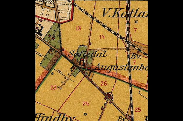 Karta över Sofiedal och Augustenborg.