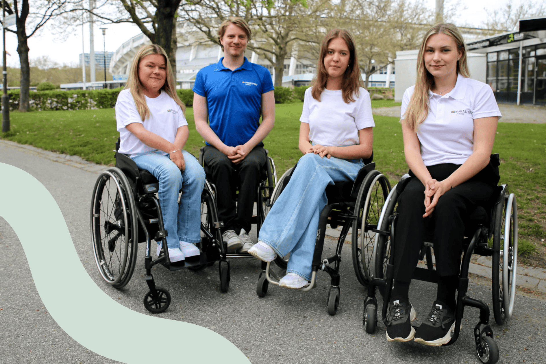 Fyra parasportguider på Stadionområdet i Malmö.