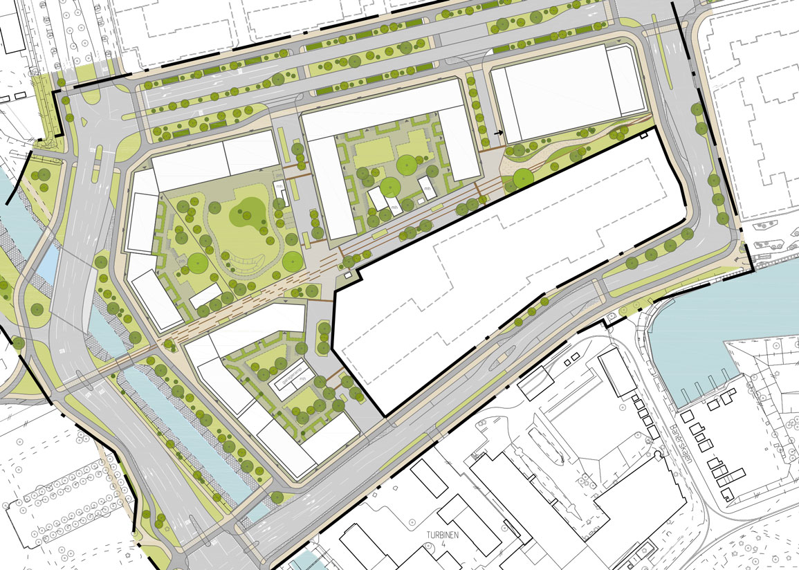 Illustrationsplan över området Citadellsstaden i Malmö
