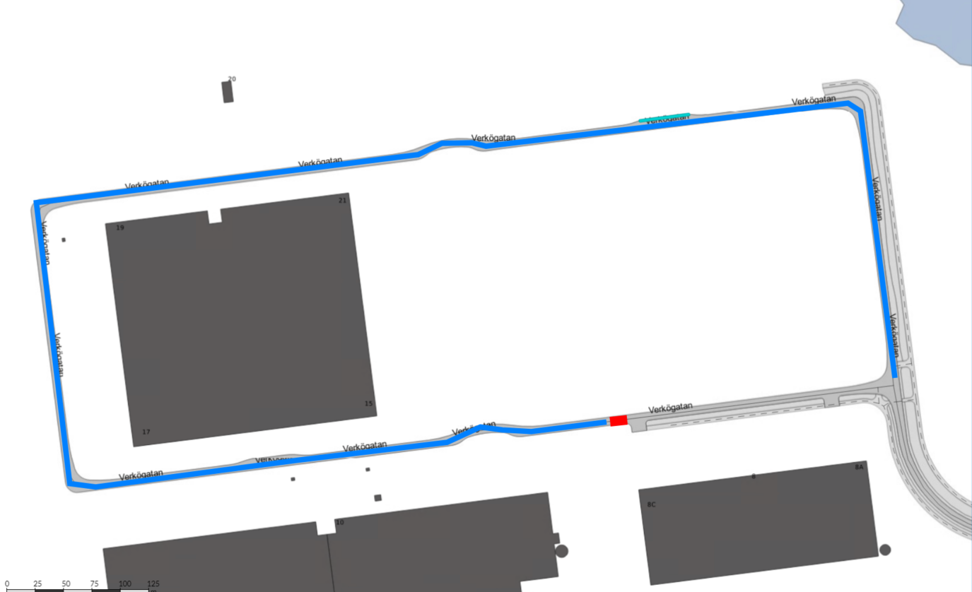 Arbetsområdet på Verkögatan.