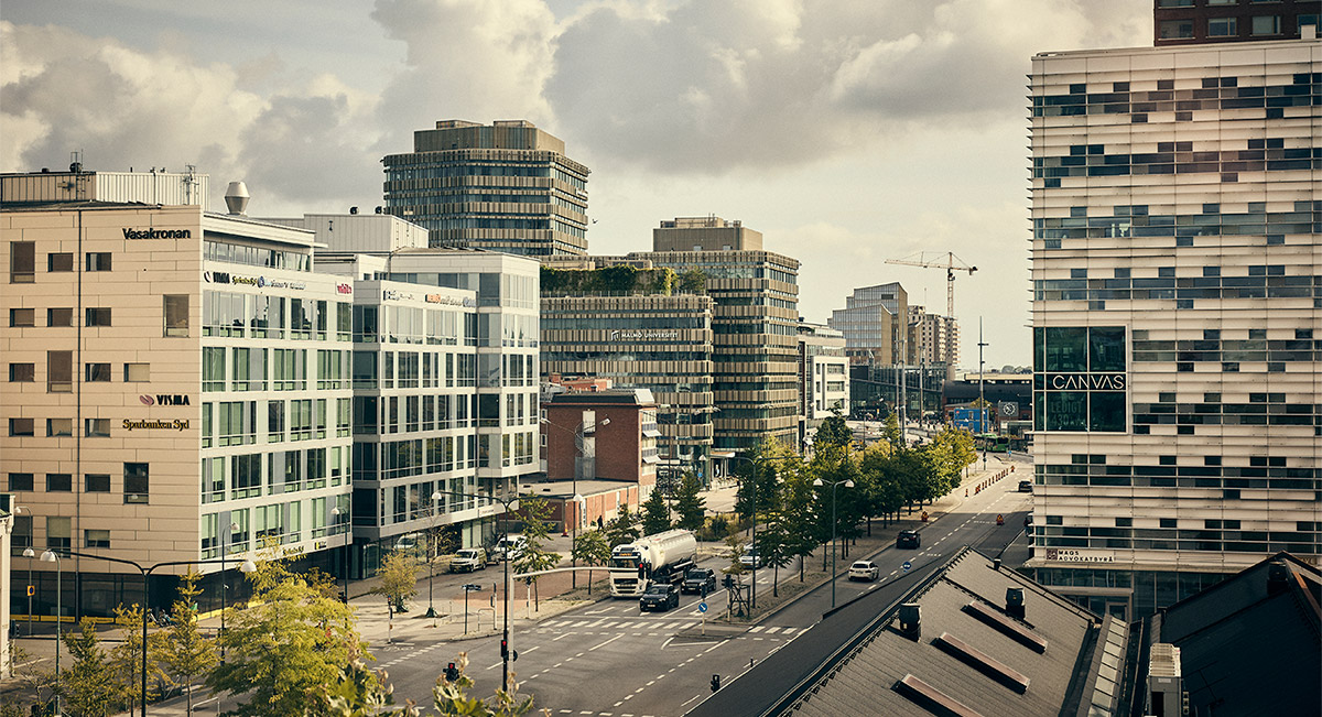 Universitetsholmen strax väster om Malmö centralstation.