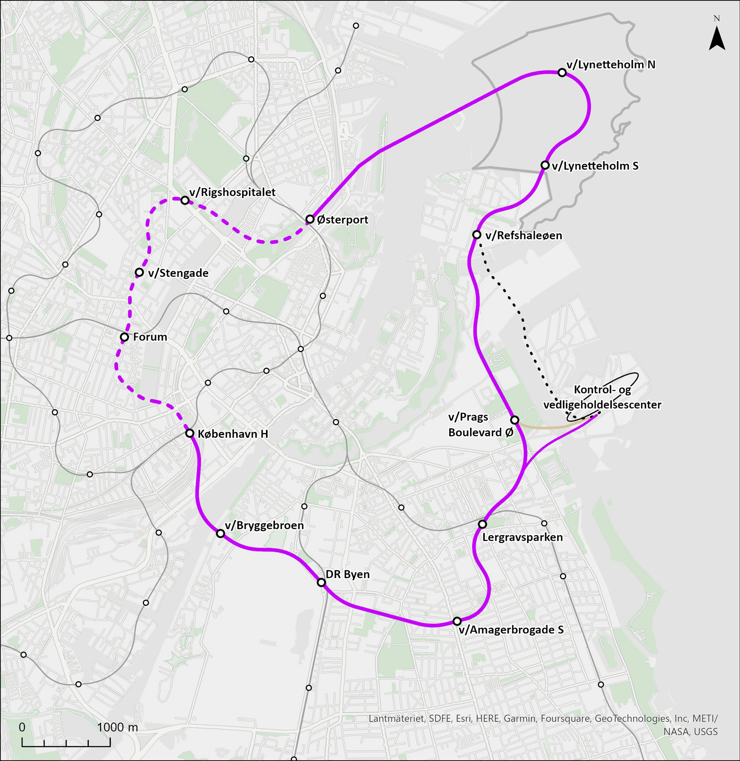 Metro M5 Öst lila linje i Köpenhamn