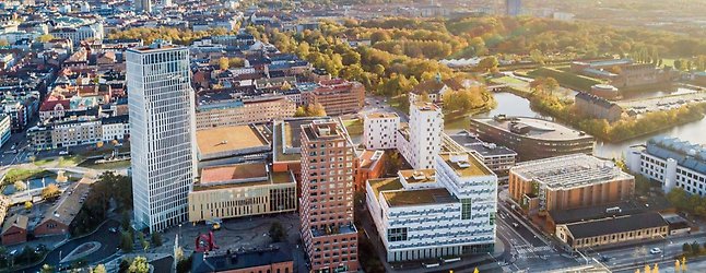 Drönarbild över Malmö.